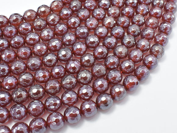 Mystic Coated Carnelian Beads, 8mm Faceted Round Beads, AB Coated-Gems: Round & Faceted-BeadBeyond