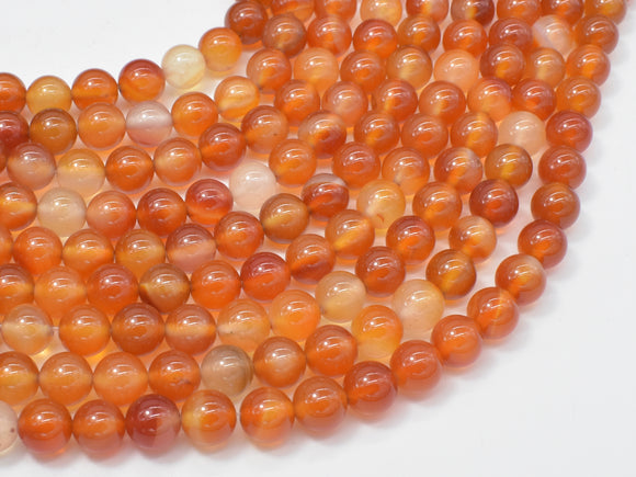 Carnelian Beads, Orange, 8mm, Round Beads-Gems: Round & Faceted-BeadBeyond