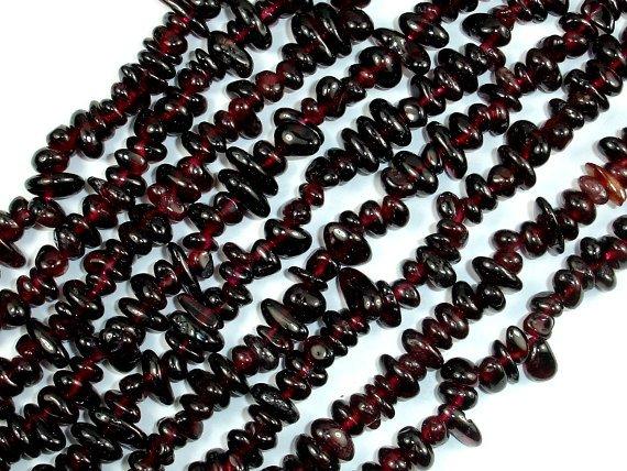 Red Garnet, 4mm - 8mm Pebble Chips Beads-Gems: Round & Faceted-BeadBeyond