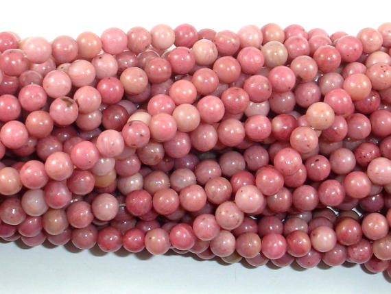 Rhodonite Beads, Pink Rhodonite, 4mm (4.6mm) Round-BeadBeyond