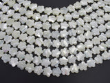 Mother of Pearl, MOP, White, 12mm Flower-BeadBeyond