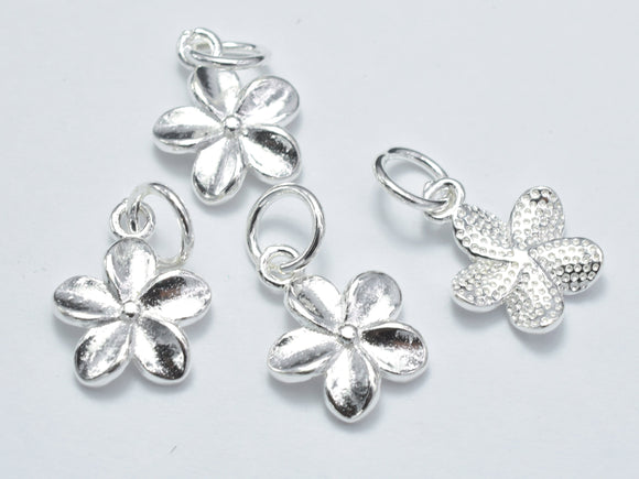 2pcs 925 Sterling Silver Charm, Flower Charm, 10mm-Metal Findings & Charms-BeadBeyond