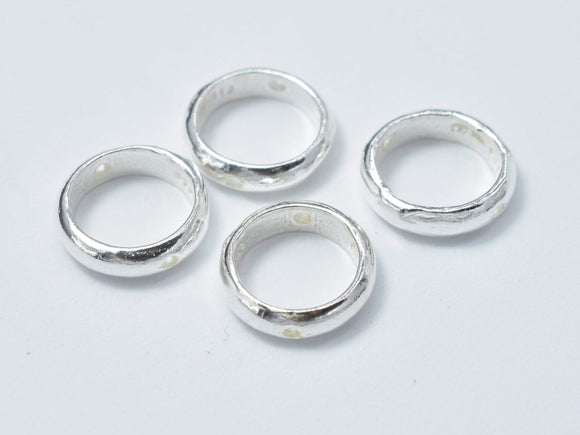 4pcs 925 Sterling Silver Circle Bead Frames, 8.8mm-Metal Findings & Charms-BeadBeyond