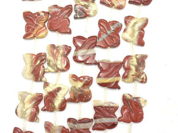 Red Jasper Beads, 21x24mm Animal Carving Beads-Monkey-Gems:Assorted Shape-BeadBeyond