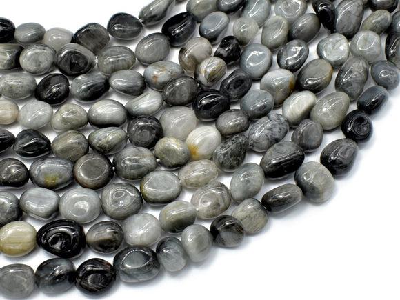 Hawk Eye Beads, Approx 6x8mm Nugget Beads-Gems: Nugget,Chips,Drop-BeadBeyond