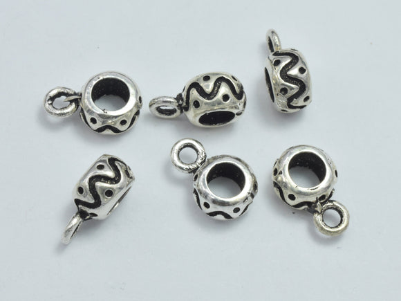 4pcs 925 Sterling Silver Bead Connector-Antique Silver, Rondelle, 6x3.8mm, Hole 3.4mm-BeadBeyond