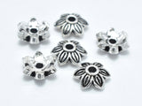 8pcs 925 Sterling Silver Bead Caps-Antique Silver-Metal Findings & Charms-BeadBeyond