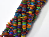 Mother of Pearl Beads, MOP, Multi Color 7-10mm Disc Chips, 32 Inch-BeadBeyond