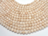Matte Jade Beads, Cream White, 8mm (8.4mm) Round-Gems: Round & Faceted-BeadBeyond