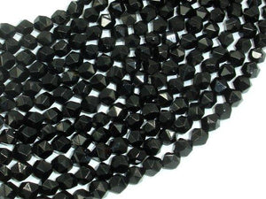 Black Onyx Beads, 6mm Star Cut Faceted Round, 14 Inch-Gems: Round & Faceted-BeadBeyond