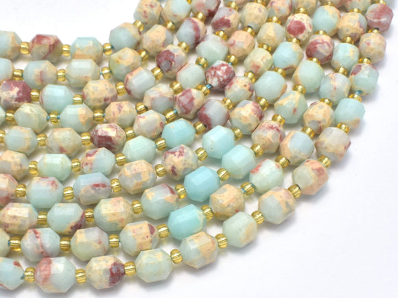 Impression Jasper, 8mm Faceted Prism Double Point Cut-Gems: Round & Faceted-BeadBeyond