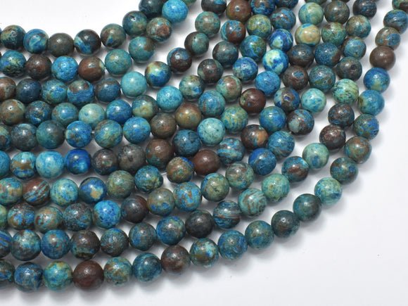 Blue Calsilica Jasper Beads, 6mm (6.7mm) Round Beads-BeadBeyond