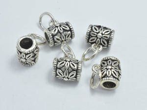 2pcs 925 Sterling Silver Bead Connector-Antique Silver, Round Tube, 7.5x6mm-Metal Findings & Charms-BeadBeyond