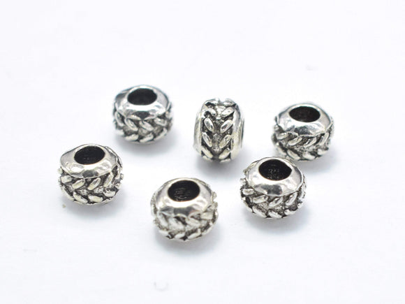 10pcs 925 Sterling Silver Beads-Antique Silver, 4mm Rondelle Beads, Spacer Beads, 4x3mm, Hole 1.8mm-Metal Findings & Charms-BeadBeyond