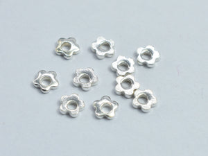 Approx. 50pcs 925 Sterling Silver Flower Spacer, 3x3mm-BeadBeyond
