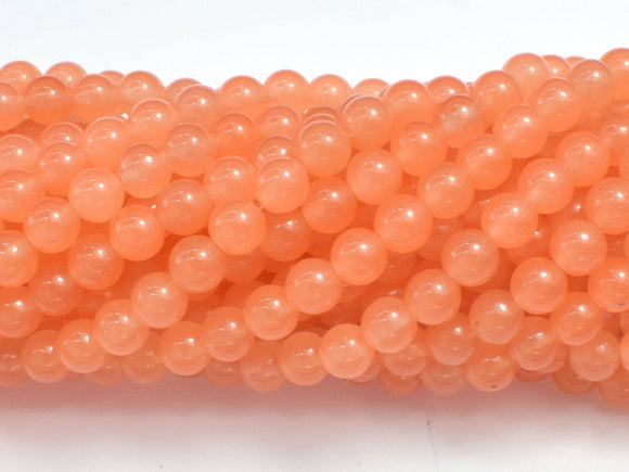 Jade - Orange, 6mm (6.3mm) Round-Gems: Round & Faceted-BeadBeyond