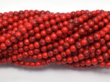 Red Howlite Beads, 4mm Round Beads-BeadBeyond