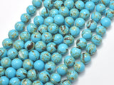 Shell Turquoise Howlite-Blue, 8mm (8.5mm), Round-BeadBeyond