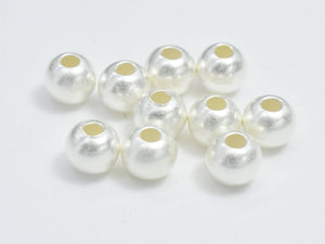 15pcs Matte 925 Sterling Silver Beads, 4mm Round Beads-Metal Findings & Charms-BeadBeyond