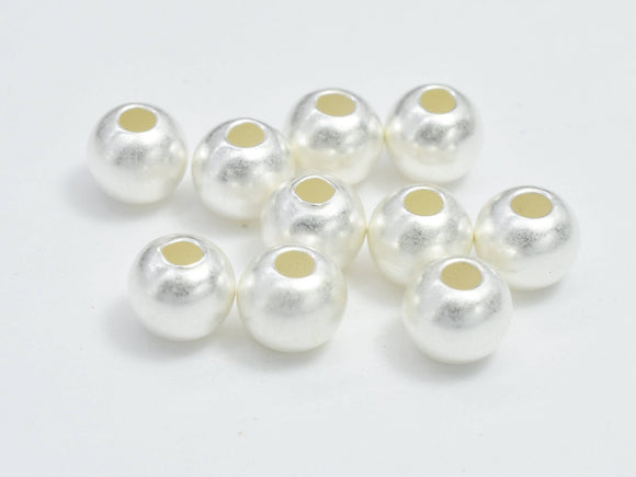 15pcs Matte 925 Sterling Silver Beads, 4mm Round Beads-Metal Findings & Charms-BeadBeyond