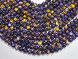 Rain Flower Stone, Purple, Yellow, 8mm Round Beads-Gems: Round & Faceted-BeadBeyond