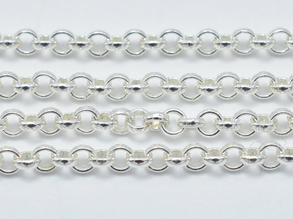 1foot 925 Sterling Silver Chain, Rolo Chain, Round Chain-Metal Findings & Charms-BeadBeyond