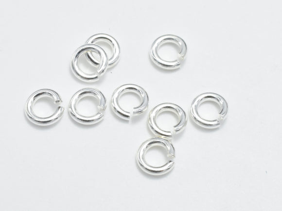 20pcs 925 Sterling Silver Open Jump Ring, 4mm, 0.9mm (19guage) (007909013)-Craft Supplies & Tools > Findings > Rings > Jump Rings-BeadBeyond
