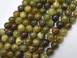 Green Garnet Beads, 8mm Round Beads-BeadBeyond