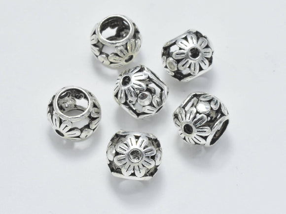 2pcs 925 Sterling Silver Beads-Antique Silver, Big Hole Filigree Beads, Spacer Beads-Metal Findings & Charms-BeadBeyond