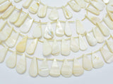 Mother of Pearl, Creamy White Shell, Top Drilled Flat Teardrop, Approx. 15x28mm-Pearls & Glass-BeadBeyond