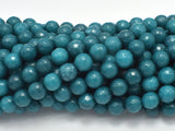 Jade Beads, Peacock Green, 8mm Faceted Round-Gems: Round & Faceted-BeadBeyond