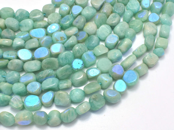 Mystic Coated Amazonite Beads, AB Coated, 6x8mm Nugget-Gems: Nugget,Chips,Drop-BeadBeyond