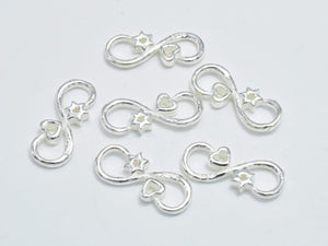 4pcs 925 Sterling Silver Connector, S Hook 16x6.5mm-Metal Findings & Charms-BeadBeyond