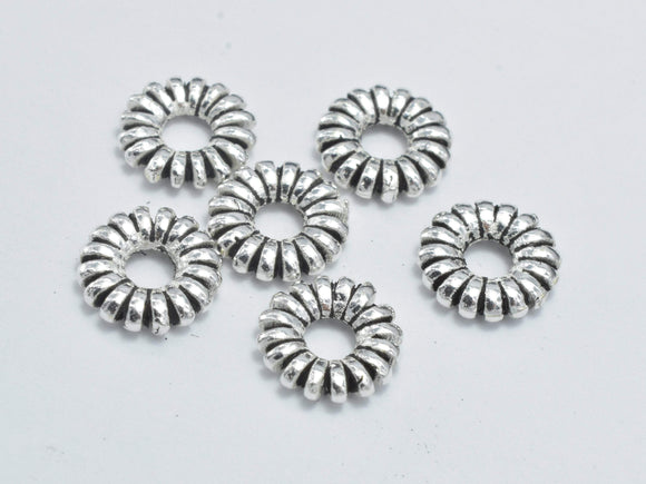 6pcs 925 Sterling Silver Spacers-Antique Silver, 7.5mm Spacer-Metal Findings & Charms-BeadBeyond
