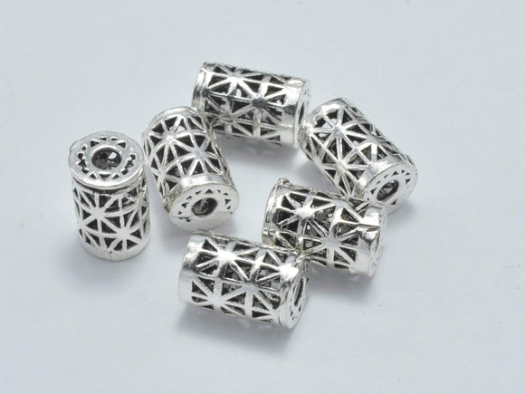 4pcs 925 Sterling Silver Beads-Antique Silver, 5x7.5mm Tube Beads-Metal Findings & Charms-BeadBeyond
