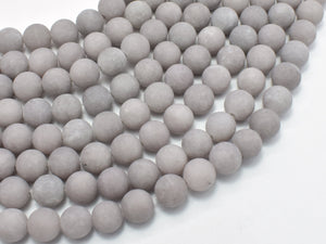 Matte Jade Beads-Gray, 8mm (8.4mm) Round-Gems: Round & Faceted-BeadBeyond