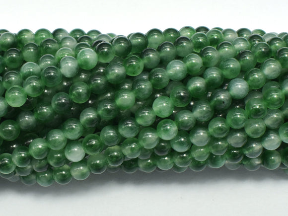 Malaysia Jade - Green, White, 4mm (4.5mm), Round-BeadBeyond