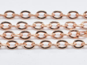 1foot Rose Gold Vermeil Oval Chain, 925 Sterling Silver Chain, Oval Chain, Jewelry Chain, 1.5x2mm-Metal Findings & Charms-BeadBeyond