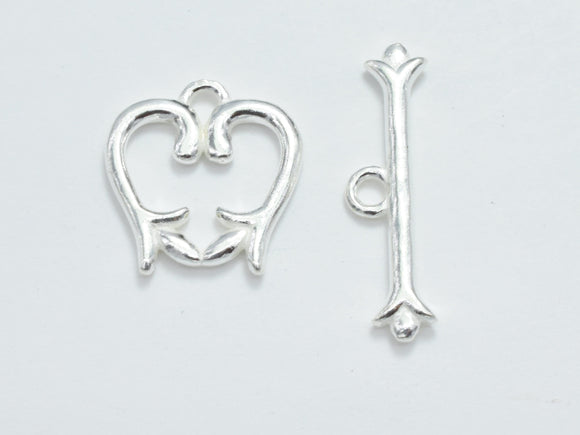 2sets 925 Sterling Silver Toggle Clasps, Loop 13x13mm, Bar 20x4mm-BeadBeyond