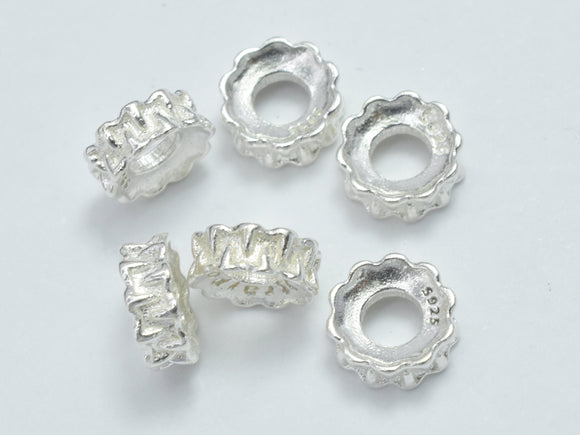 10pcs 925 Sterling Silver Beads, 55mm Spacer Beads, 5.8x2.2mm-BeadBeyond
