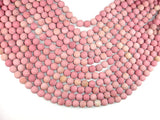 Matte Rhodonite Beads, Round, 8mm (8.7mm)-Gems: Round & Faceted-BeadBeyond