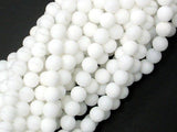 Matte White Jade Beads, 6mm (6.4mm) Round Beads-Gems: Round & Faceted-BeadBeyond