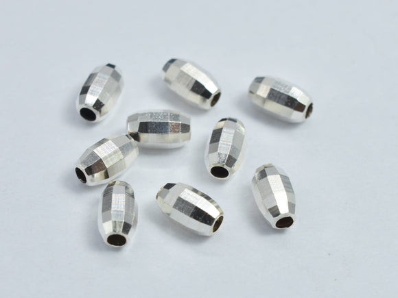 10pcs 925 Sterling Silver 3x5mm Faceted Rice Beads-BeadBeyond