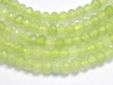 Jade - Light Green 3x4mm Faceted Rondelle, 14 Inch-BeadBeyond