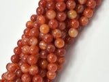 Banded Agate Beads, Striped Agate, Orange, 8mm (8.3mm) Round-Gems: Round & Faceted-BeadBeyond