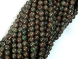 Red Green Garnet Beads, 4mm Round Beads-BeadBeyond