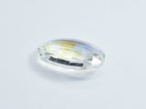 Crystal Glass 23x32mm Faceted Oval Pendant, Clear with AB, 1piece-BeadBeyond