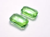 Crystal Glass 18x26mm Faceted Rectangle Beads, Green, 2pieces-BeadBeyond