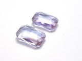 Crystal Glass 18x26mm Faceted Rectangle Beads, Lavender, 2pieces-BeadBeyond