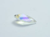 Crystal Glass 15x28mm Faceted Leaf Pendant, Clear with AB, 2pieces-BeadBeyond